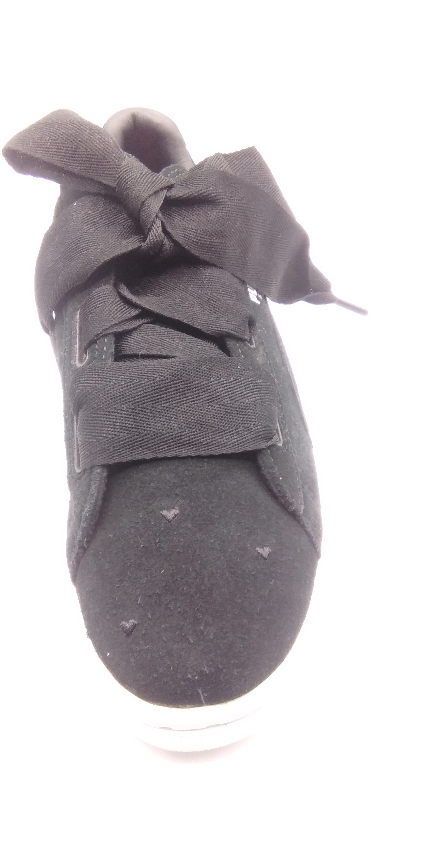 SUEDE HEART PIEL TEXTIL GOMA / COLOR NEGRO